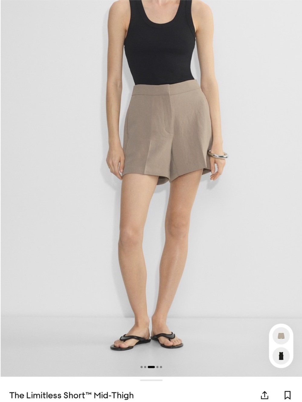 Aritzia Limitless Short Mid-Thigh in Taupe
